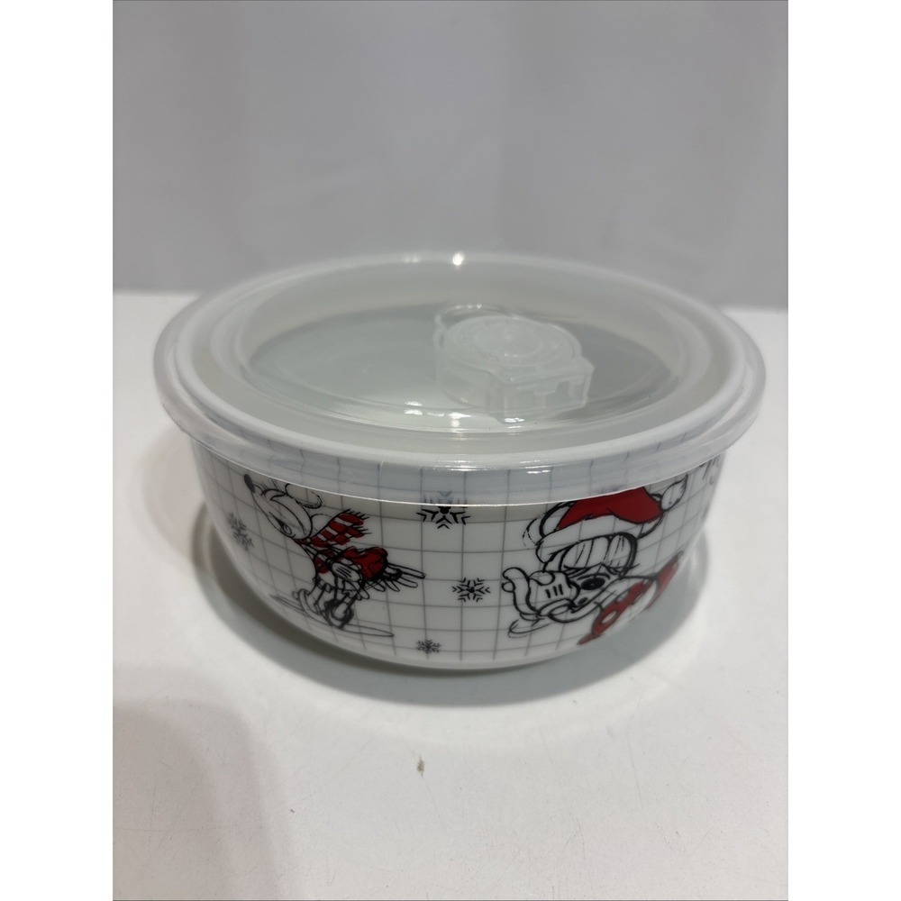 Christmas Disney Mickey & Minnie Mouse Sketchbook Ceramic Food Storage - Picture 1 of 12